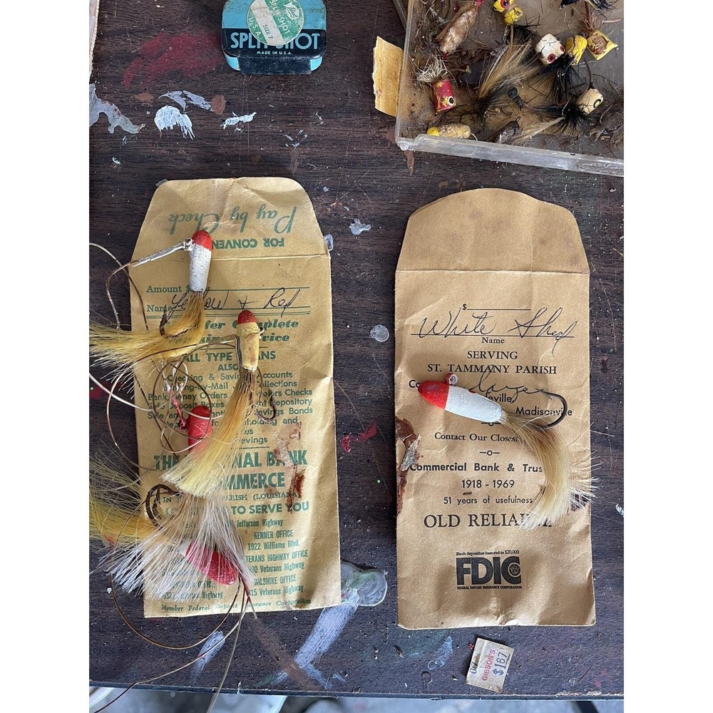 LOT 29+ VTG Fishing Fly Jig Bucktail Shad Speck Popping Corks Lures Split Shot - Picture 3 of 13
